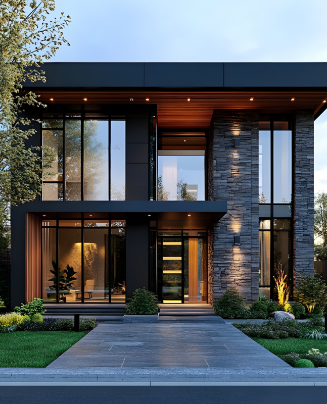 現(xiàn)代風(fēng)格兩層獨棟別墅